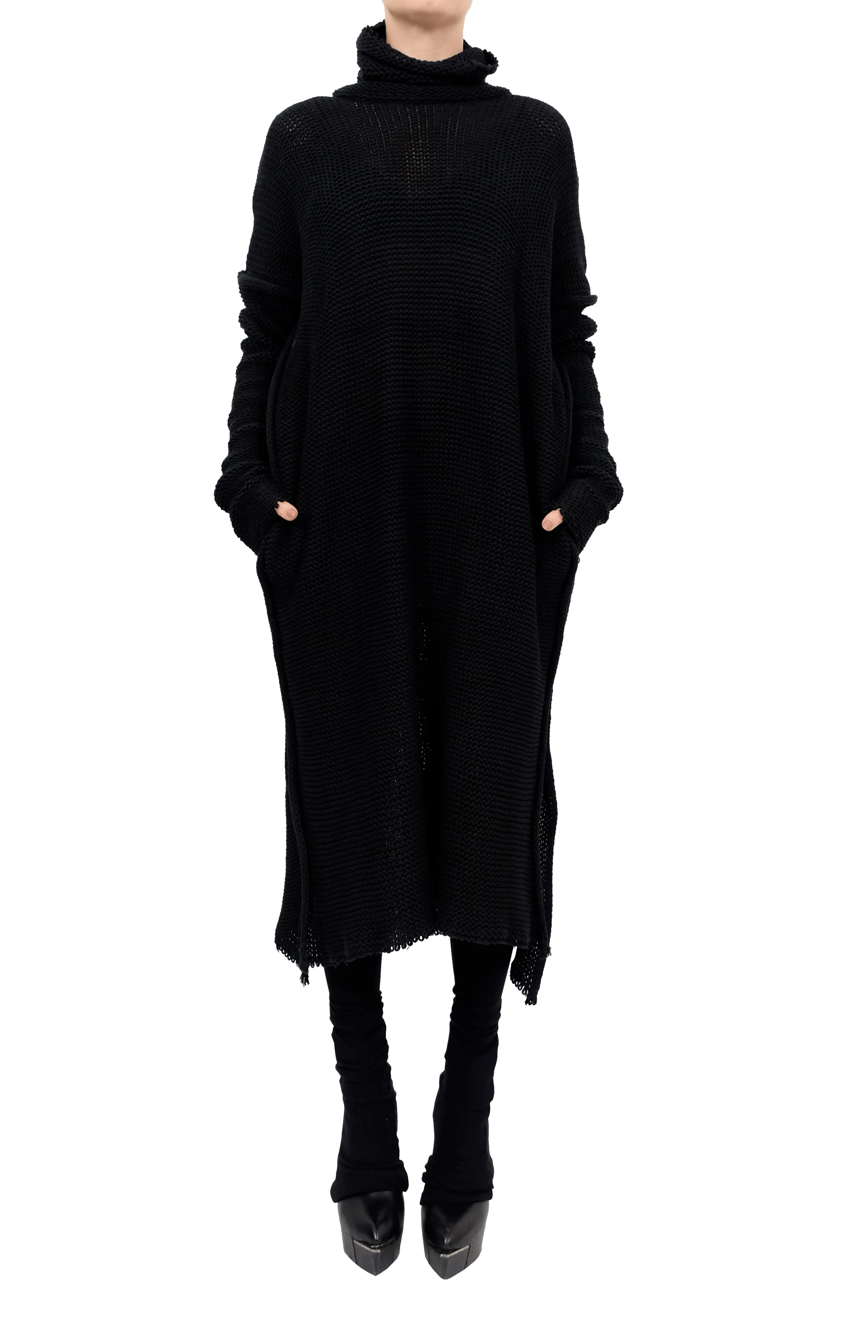 Long Knitted Turtleneck Sweater