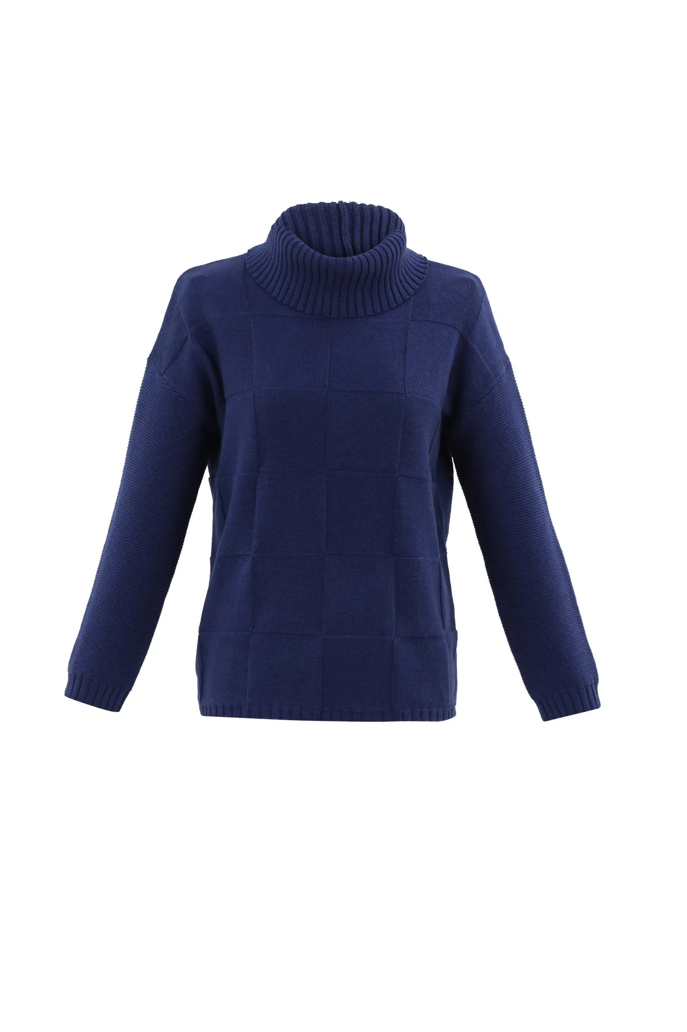 Marble Super Soft Relaxed Fit Sweater with Detachable Neck Piece in Charcoal or Indigo
