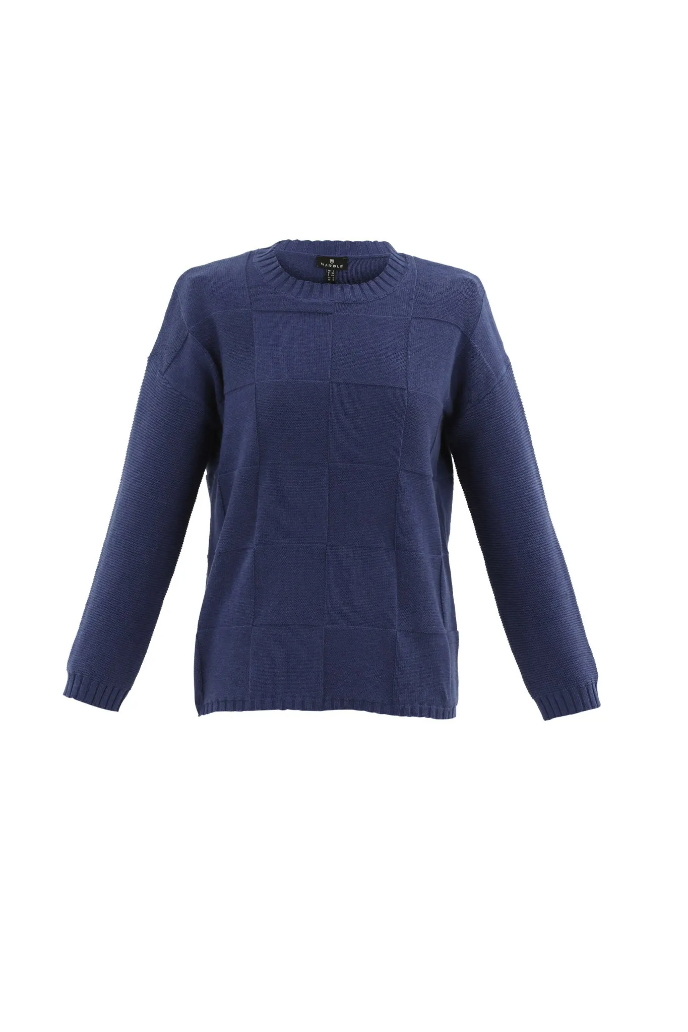 Marble Super Soft Relaxed Fit Sweater with Detachable Neck Piece in Charcoal or Indigo