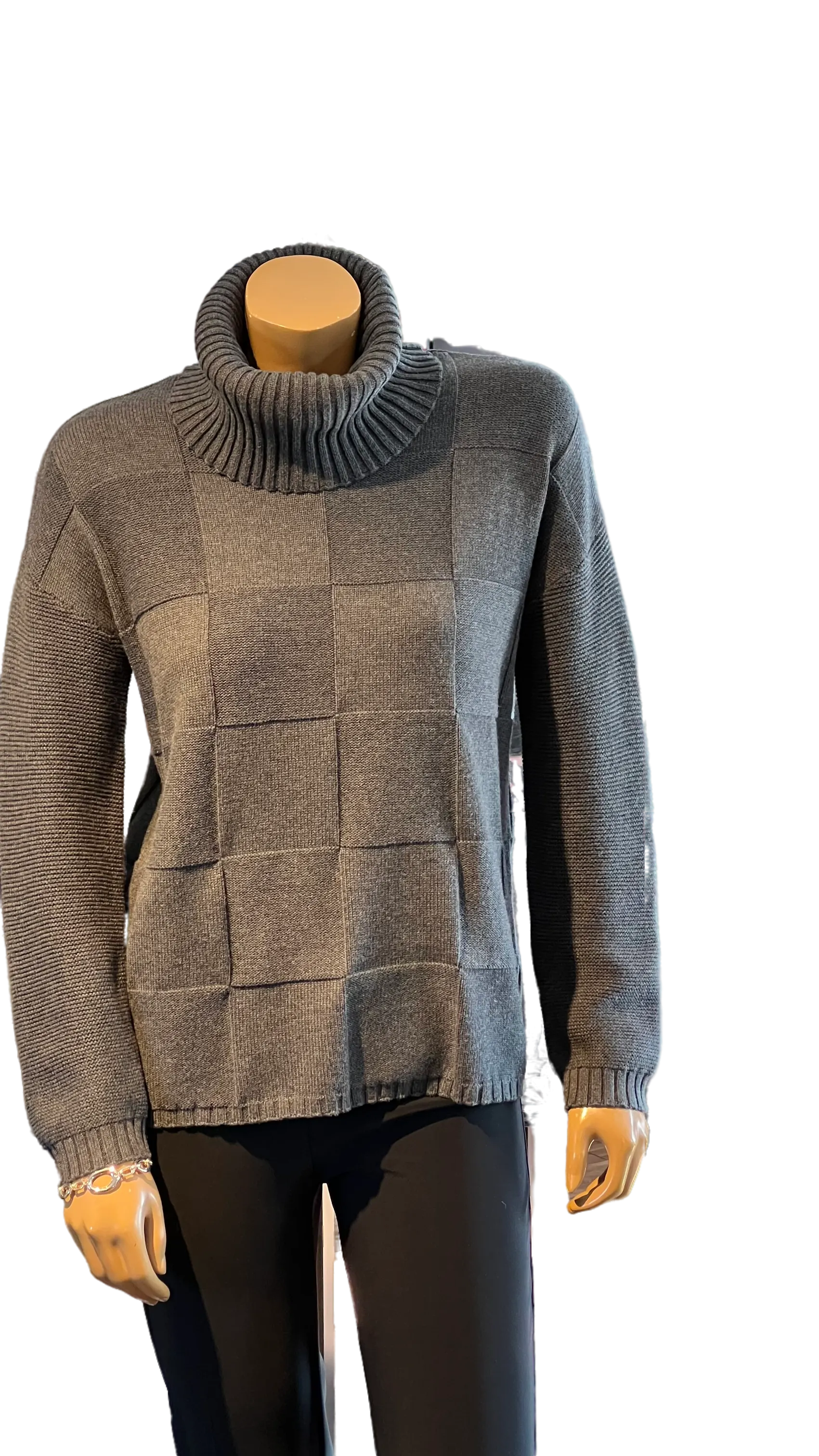 Marble Super Soft Relaxed Fit Sweater with Detachable Neck Piece in Charcoal or Indigo