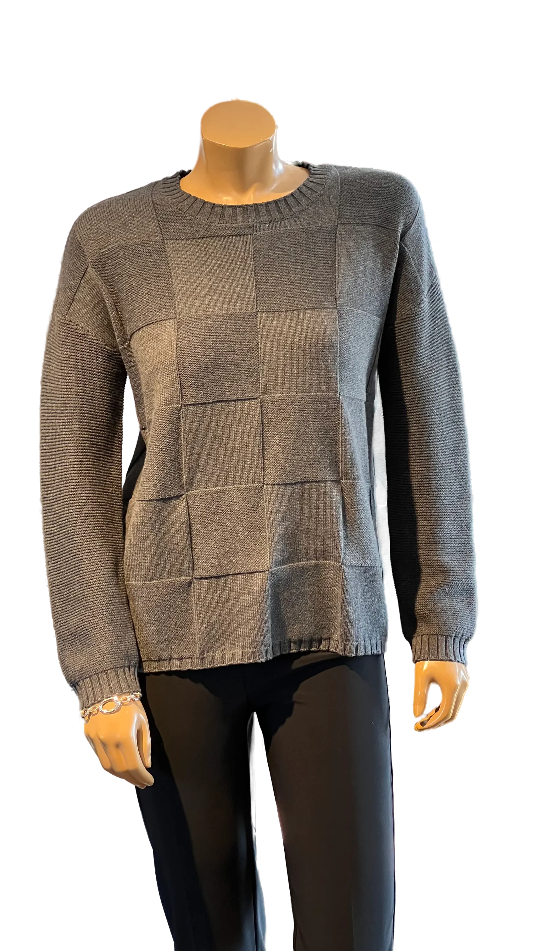 Marble Super Soft Relaxed Fit Sweater with Detachable Neck Piece in Charcoal or Indigo