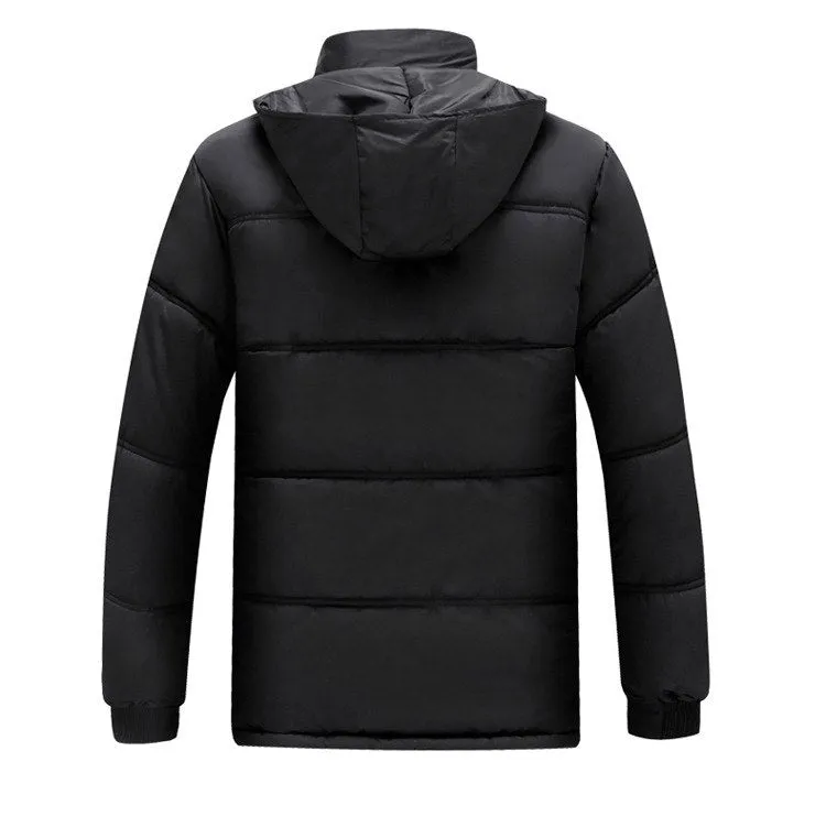 Men's Winter Warm Windproof Multi-Pocket Down Coat With Fur Lining