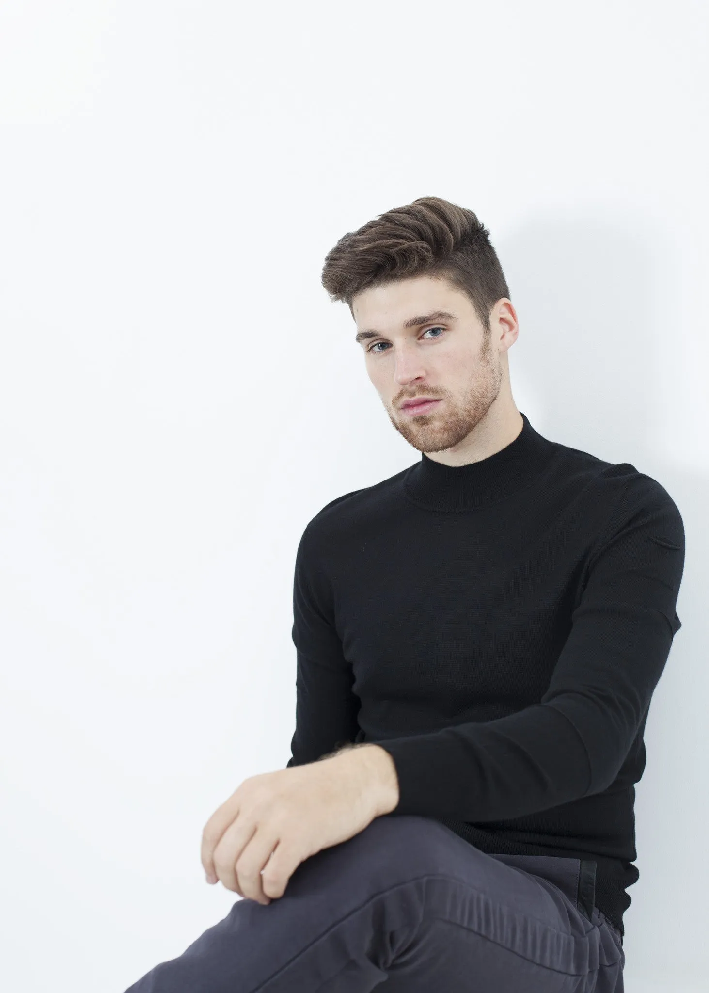 Merino Knit Turtleneck in Black - More Choice