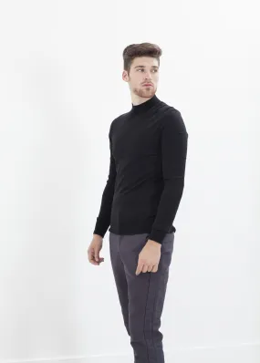 Merino Knit Turtleneck in Black - More Choice