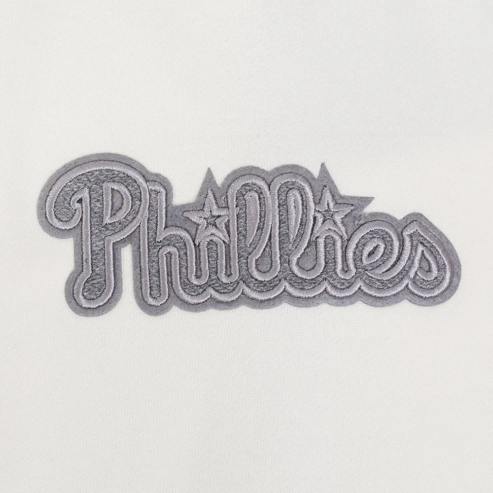 MLB PHILADELPHIA PHILLIES REVERSE FRENCH TERRY MEN'S CB FLC PO HOOD (BLACK/GRAY/EGGSHELL)