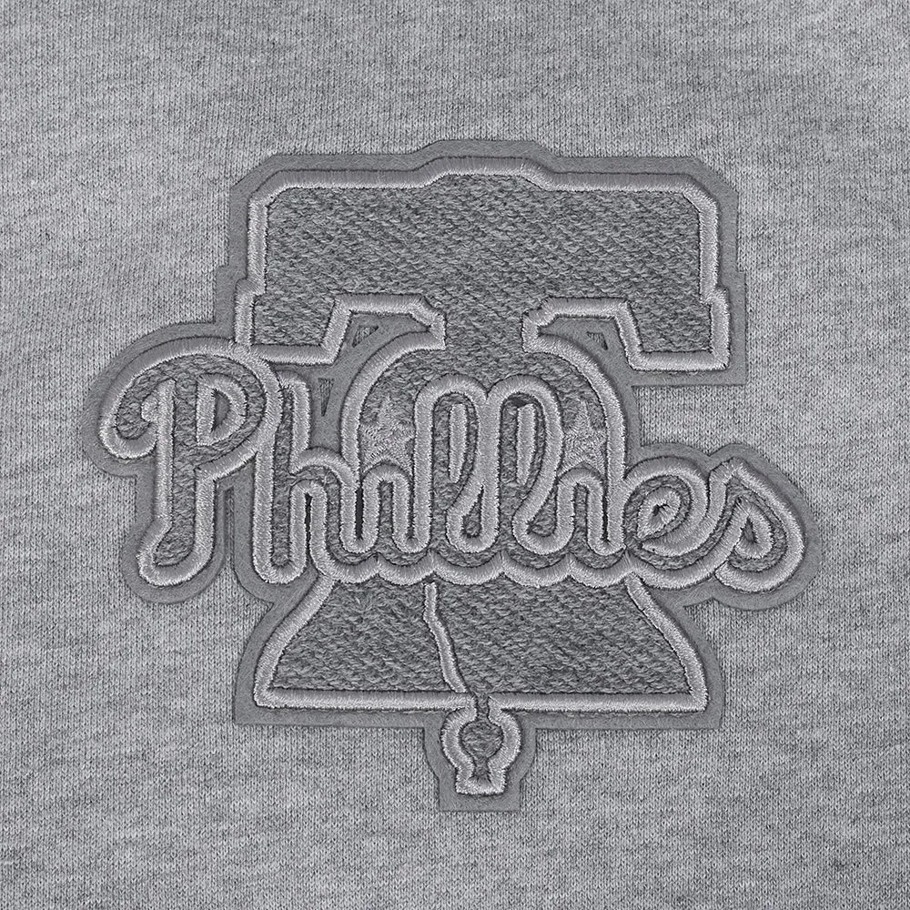 MLB PHILADELPHIA PHILLIES REVERSE FRENCH TERRY MEN'S CB FLC PO HOOD (BLACK/GRAY/EGGSHELL)