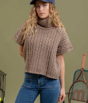 Mocha Cable Knit Sweater
