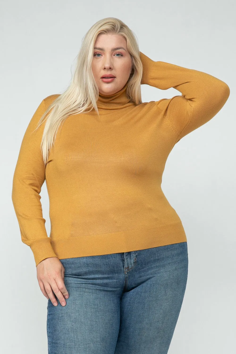 Mustard Long Sleeve Turtleneck Sweater