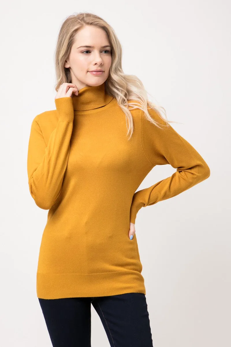 Mustard Long Sleeve Turtleneck Sweater
