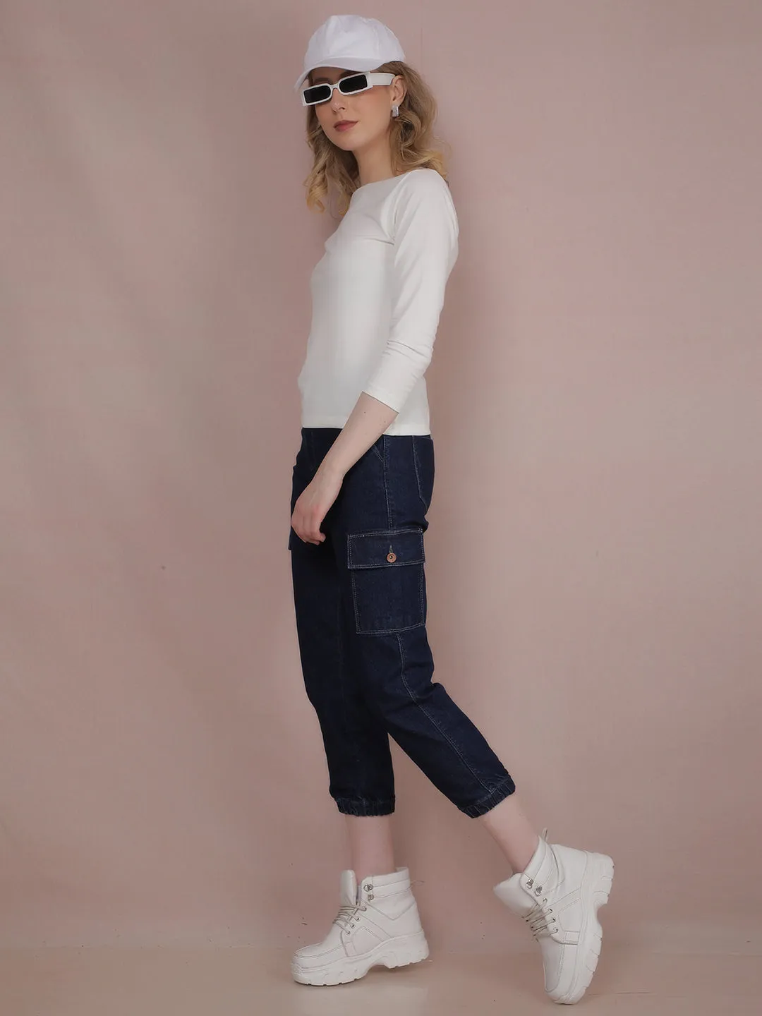 Navy Blue Joggers Jeans