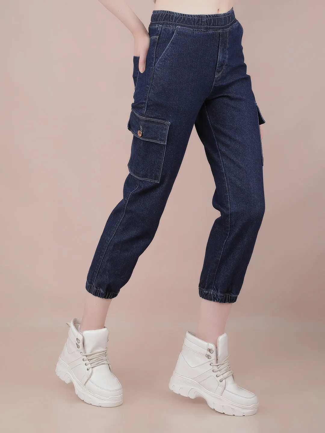 Navy Blue Joggers Jeans