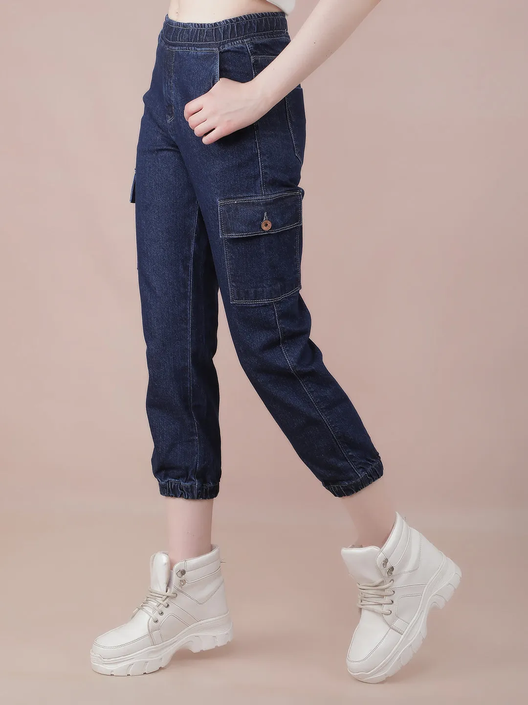 Navy Blue Joggers Jeans