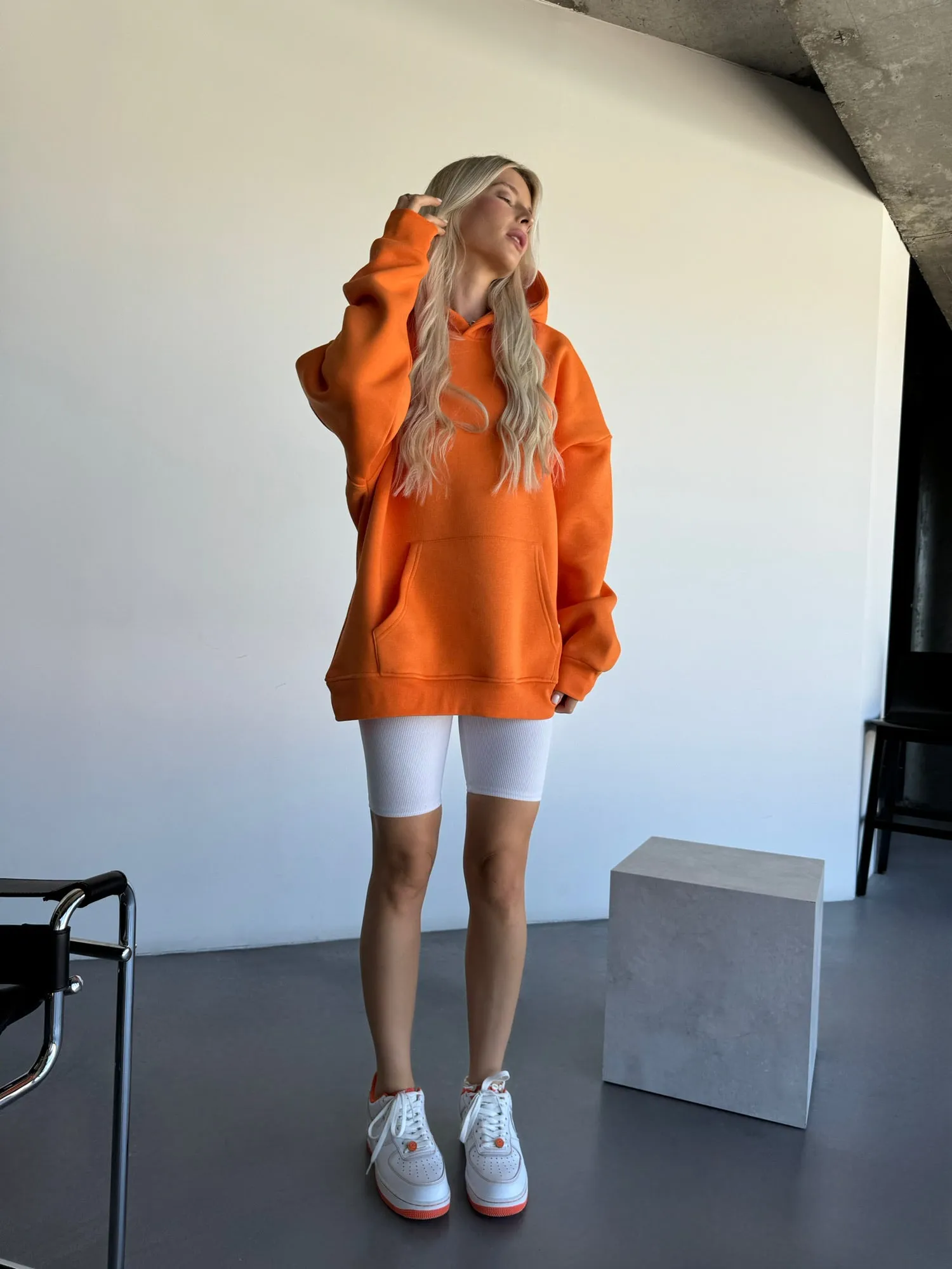 Oversize Basic Hoodie - Orange