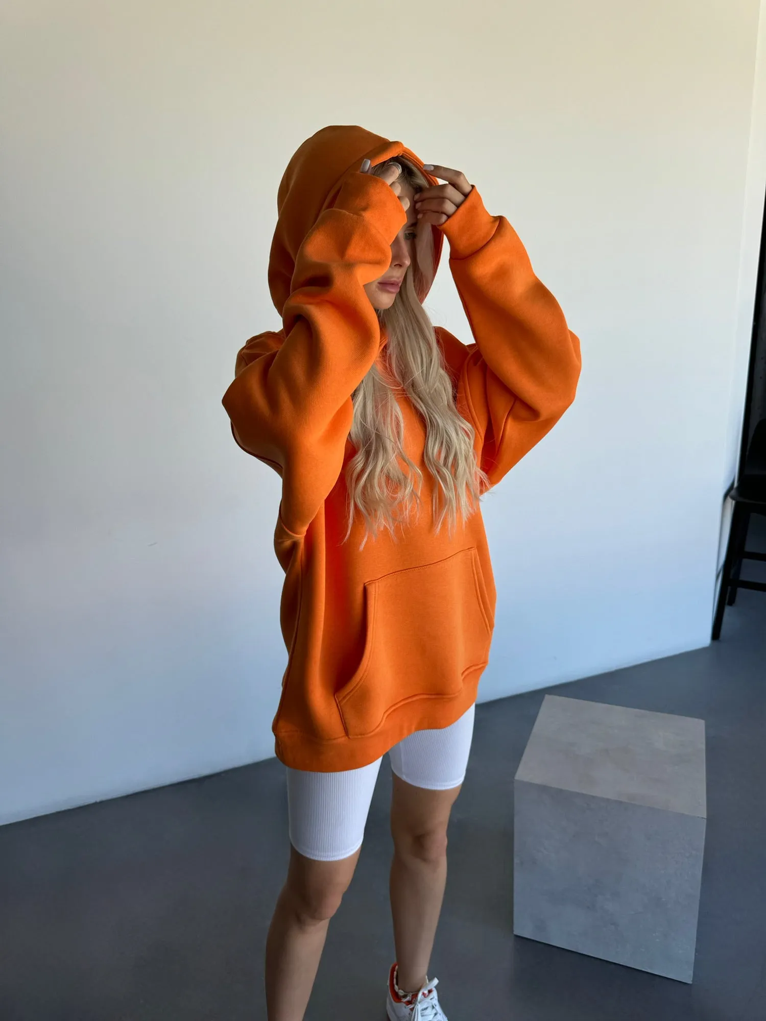 Oversize Basic Hoodie - Orange