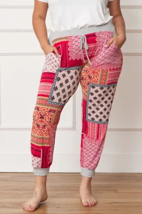 Plus Quilted Print Joggers