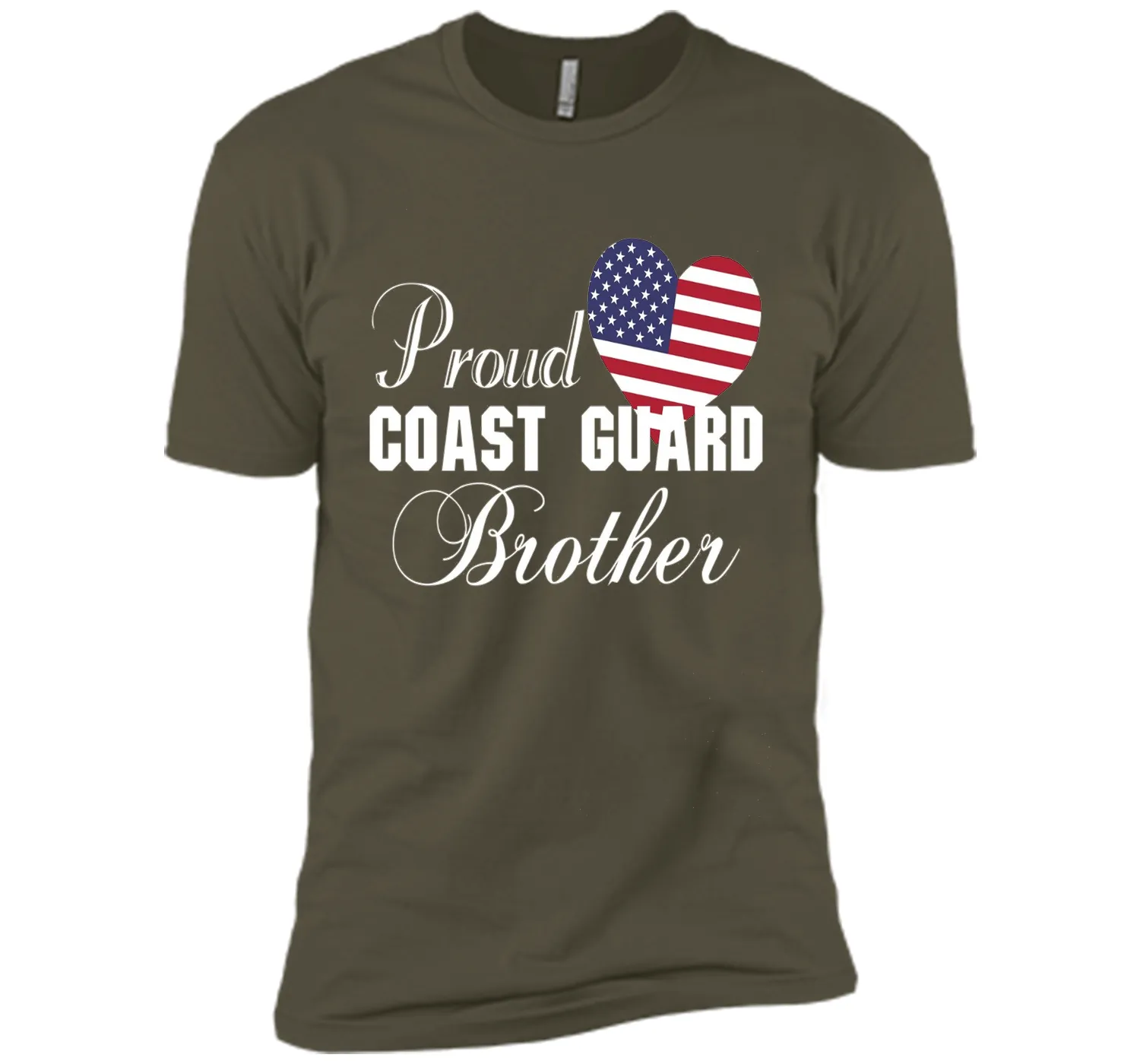 Pride U.S. Army - Proud Coast Guard Brother Heart T-shirt shirt
