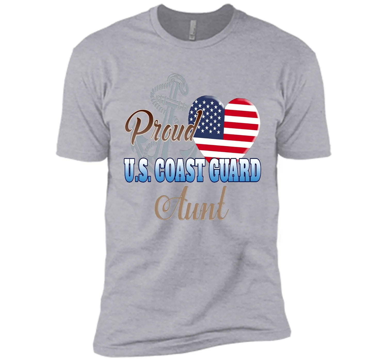 Proud U.S. Coast Guard Aunt Patriotic Heart T Shirt shirt