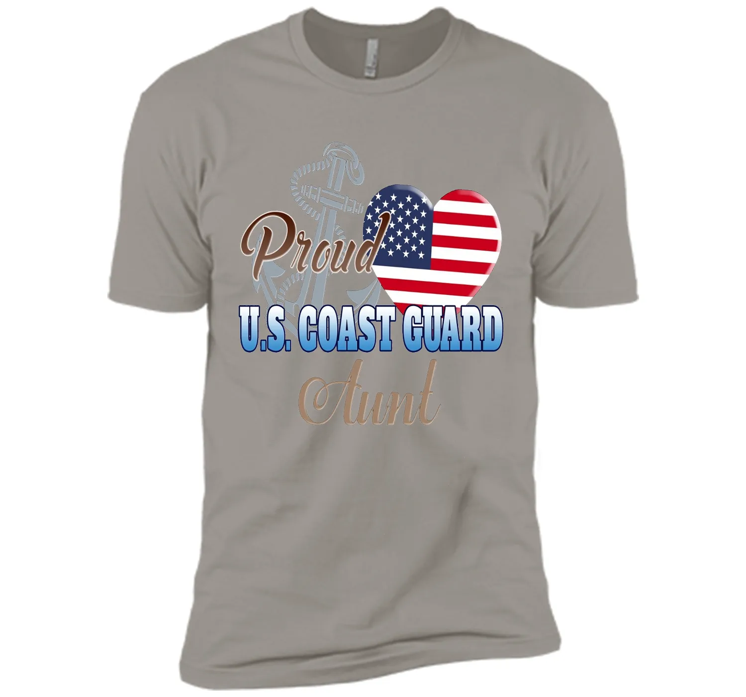 Proud U.S. Coast Guard Aunt Patriotic Heart T Shirt shirt