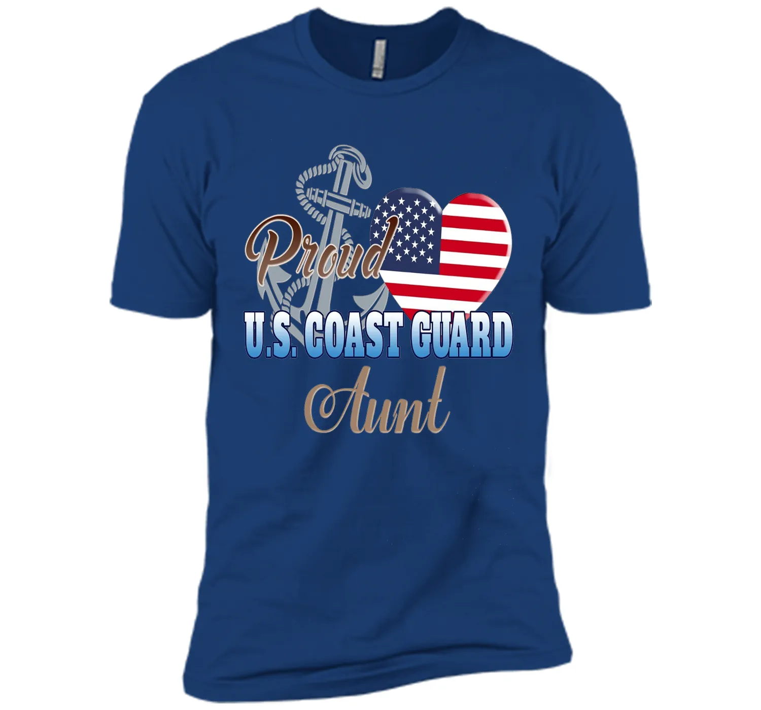 Proud U.S. Coast Guard Aunt Patriotic Heart T Shirt shirt