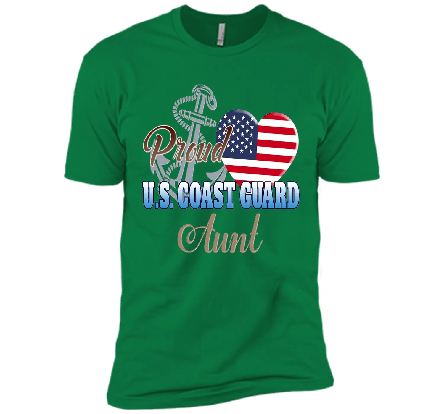 Proud U.S. Coast Guard Aunt Patriotic Heart T Shirt shirt