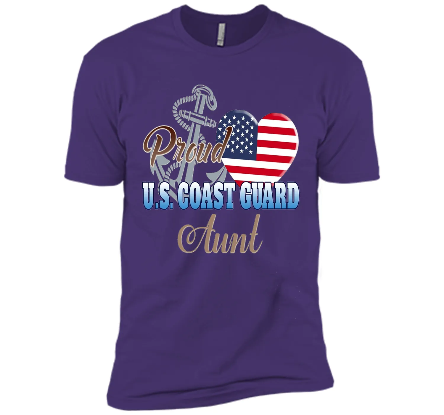 Proud U.S. Coast Guard Aunt Patriotic Heart T Shirt shirt