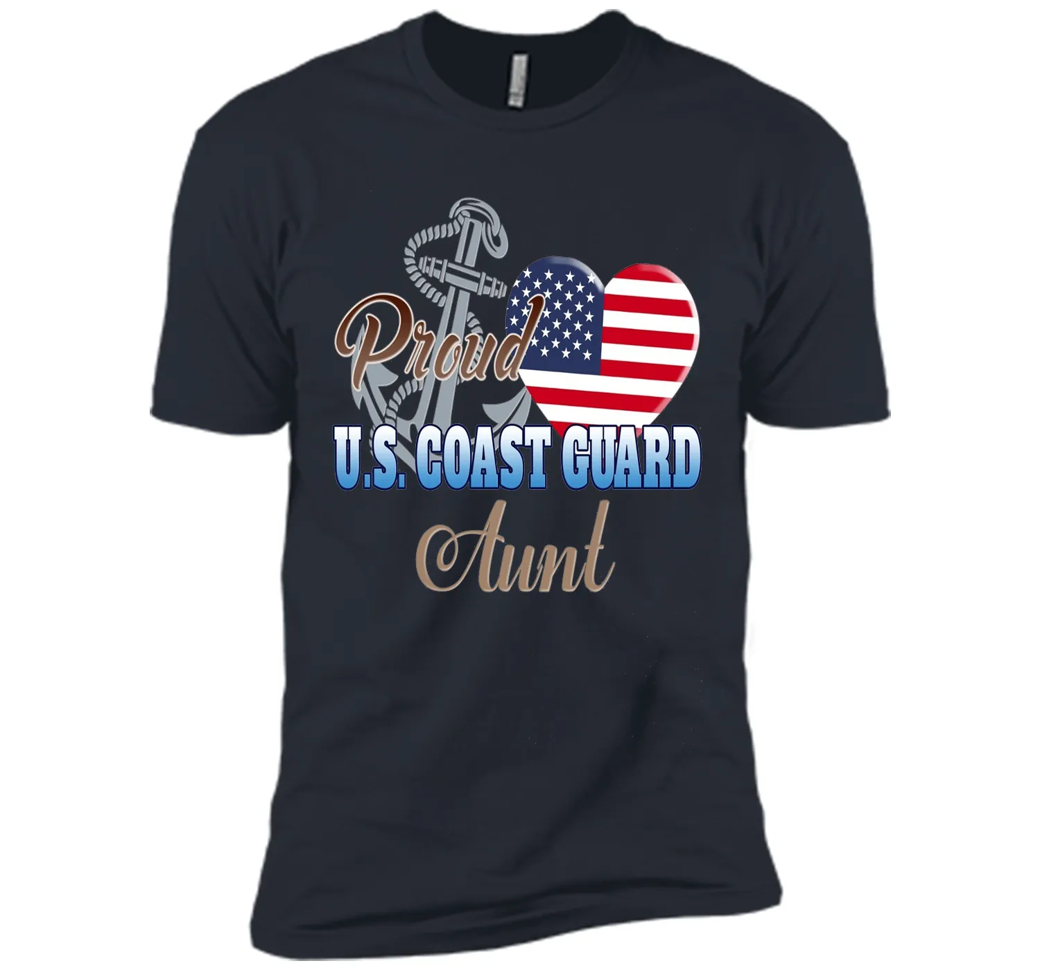 Proud U.S. Coast Guard Aunt Patriotic Heart T Shirt shirt