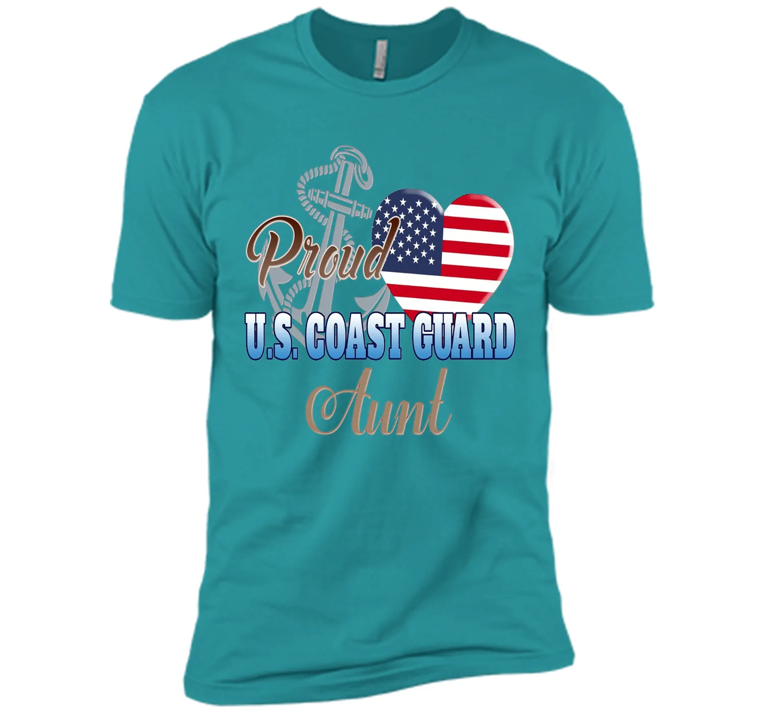 Proud U.S. Coast Guard Aunt Patriotic Heart T Shirt shirt