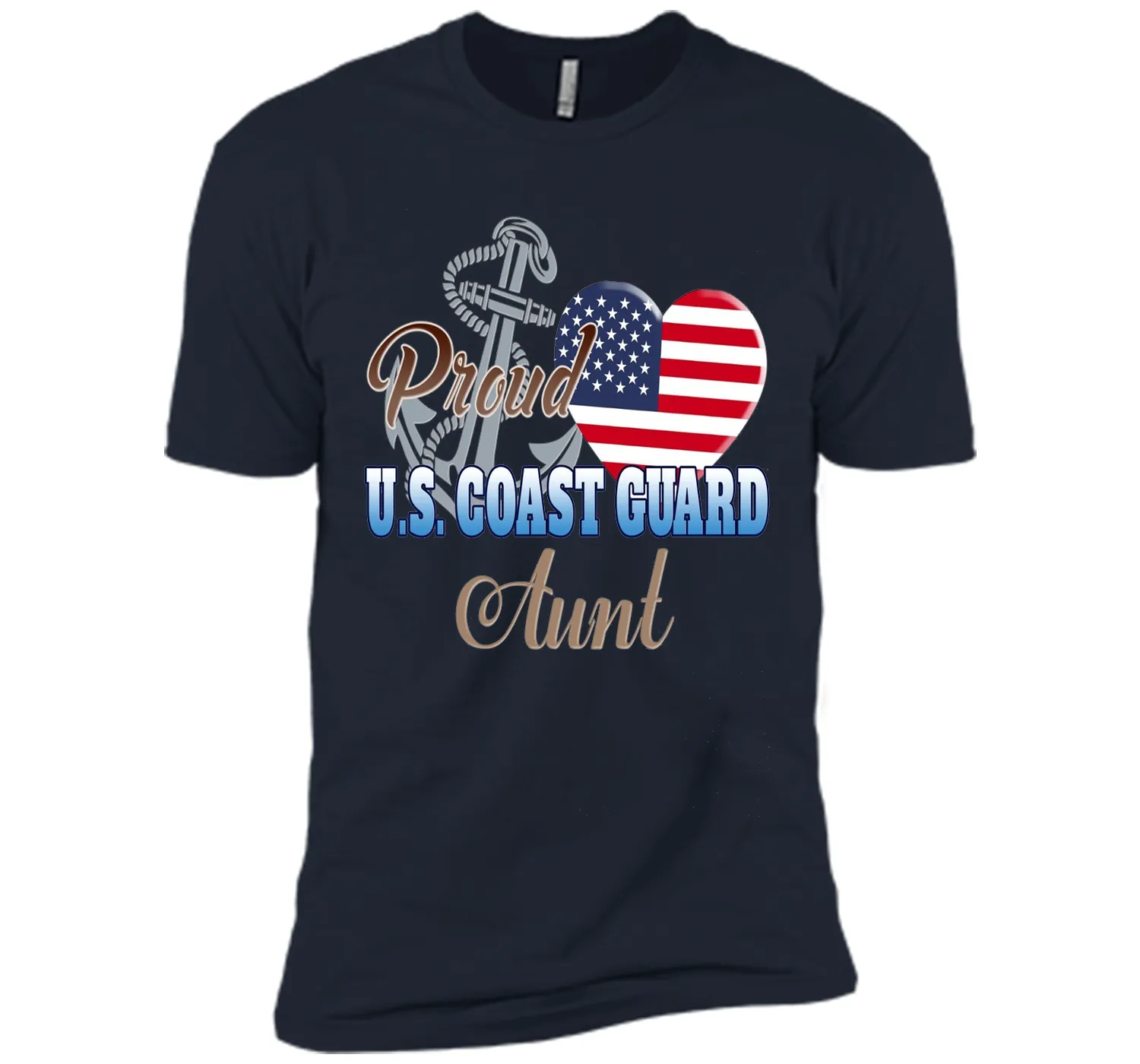 Proud U.S. Coast Guard Aunt Patriotic Heart T Shirt shirt