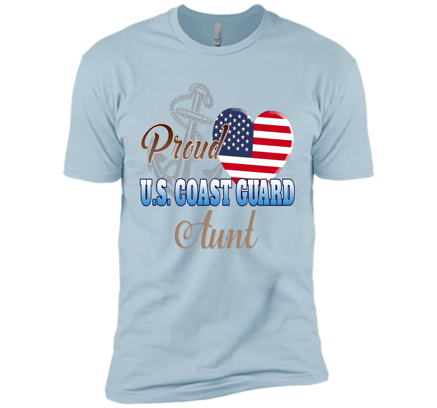 Proud U.S. Coast Guard Aunt Patriotic Heart T Shirt shirt