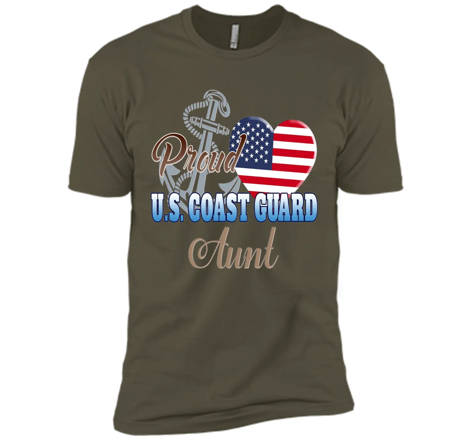 Proud U.S. Coast Guard Aunt Patriotic Heart T Shirt shirt