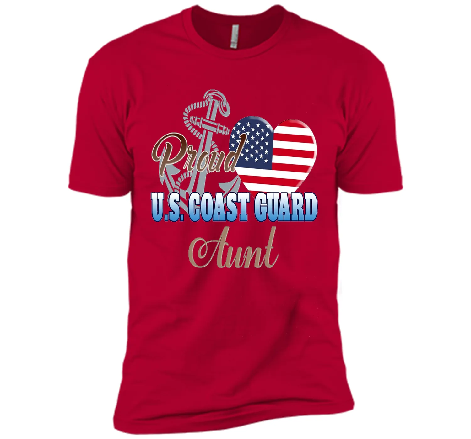 Proud U.S. Coast Guard Aunt Patriotic Heart T Shirt shirt