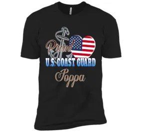 Proud U.S. Coast Guard Poppa Patriotic Heart T Shirt t-shirt