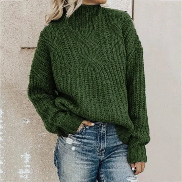 Pullover Knitted Turtleneck Sweater