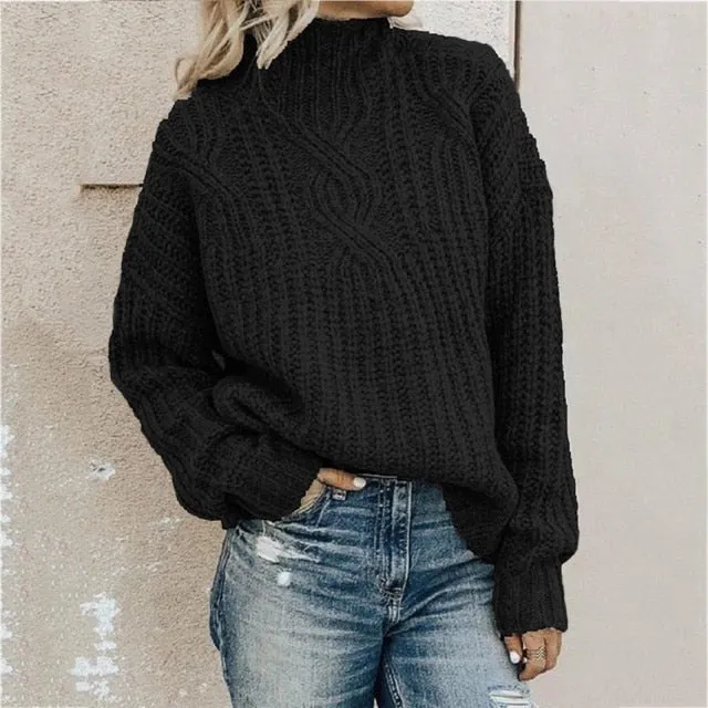 Pullover Knitted Turtleneck Sweater