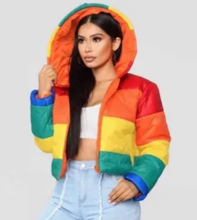 Rainbow Puffer Coat