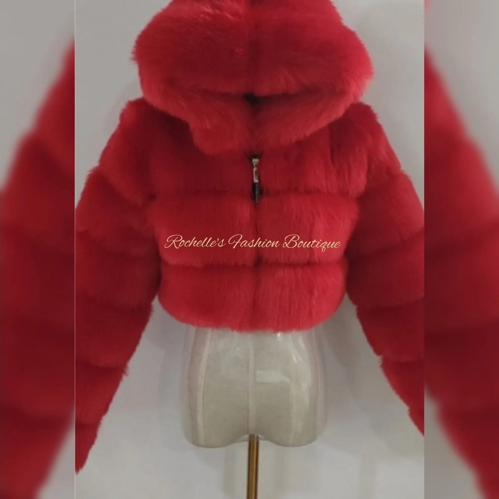 Red Fur Crop Coat