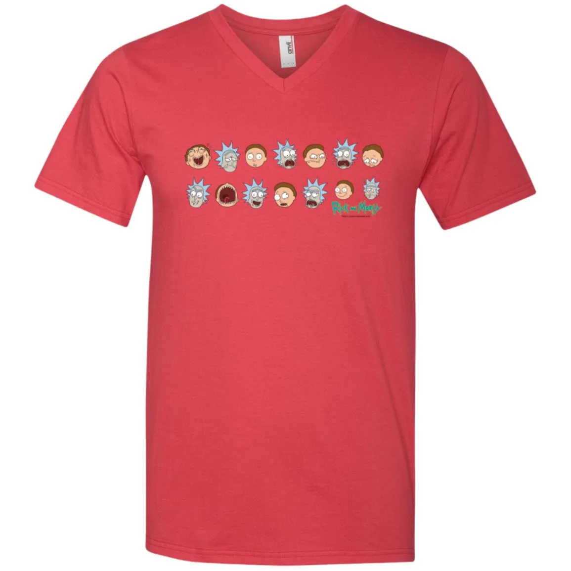 Rick And Morty Expressions Men V-Neck T-Shirt