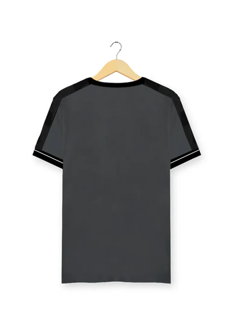 Ryusei Kaos Pria Takahiko Button Charcoal