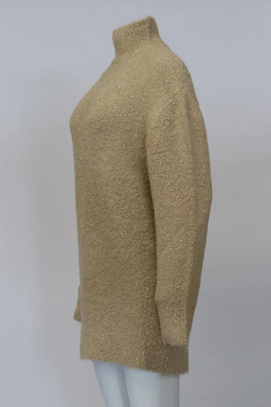 SER.O.YA BOUCLÉ KNIT TURTLENECK MINI DRESS MEDIUM