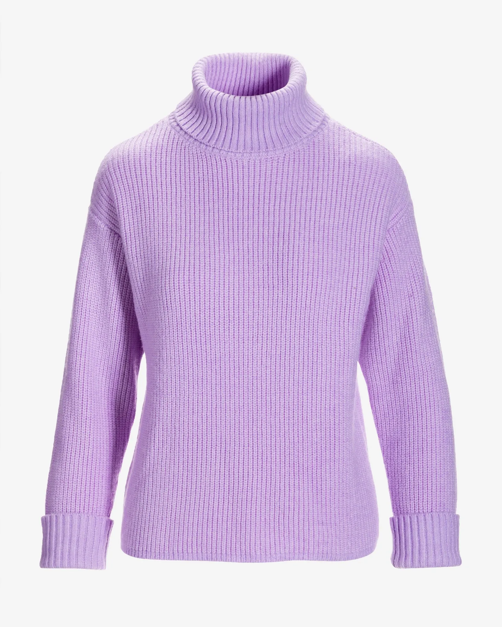 Shaker Stitch Effortless Turtleneck Lavendula