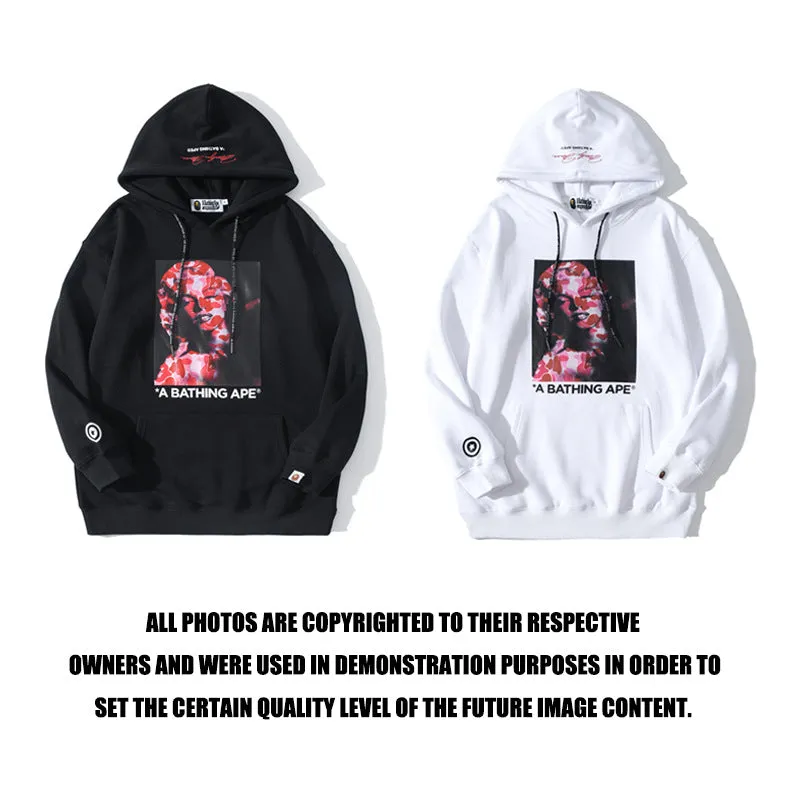 Shark Print Hoodie Cross-Border Foreign Trade E-Commerce Supply Fashion Brand Marilyn Monroe Pink Camouflage