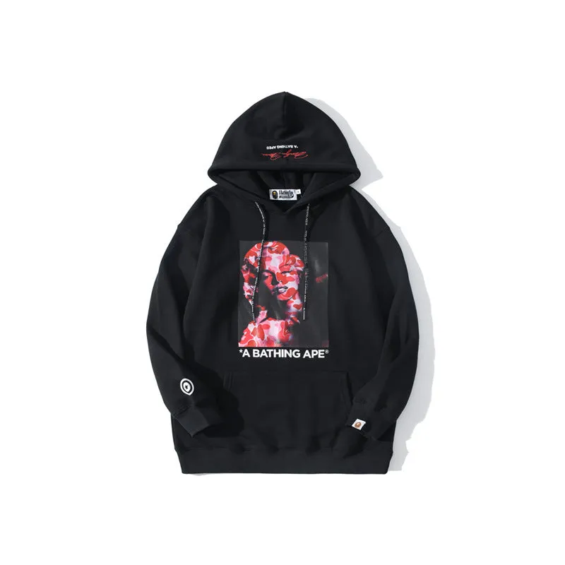 Shark Print Hoodie Cross-Border Foreign Trade E-Commerce Supply Fashion Brand Marilyn Monroe Pink Camouflage