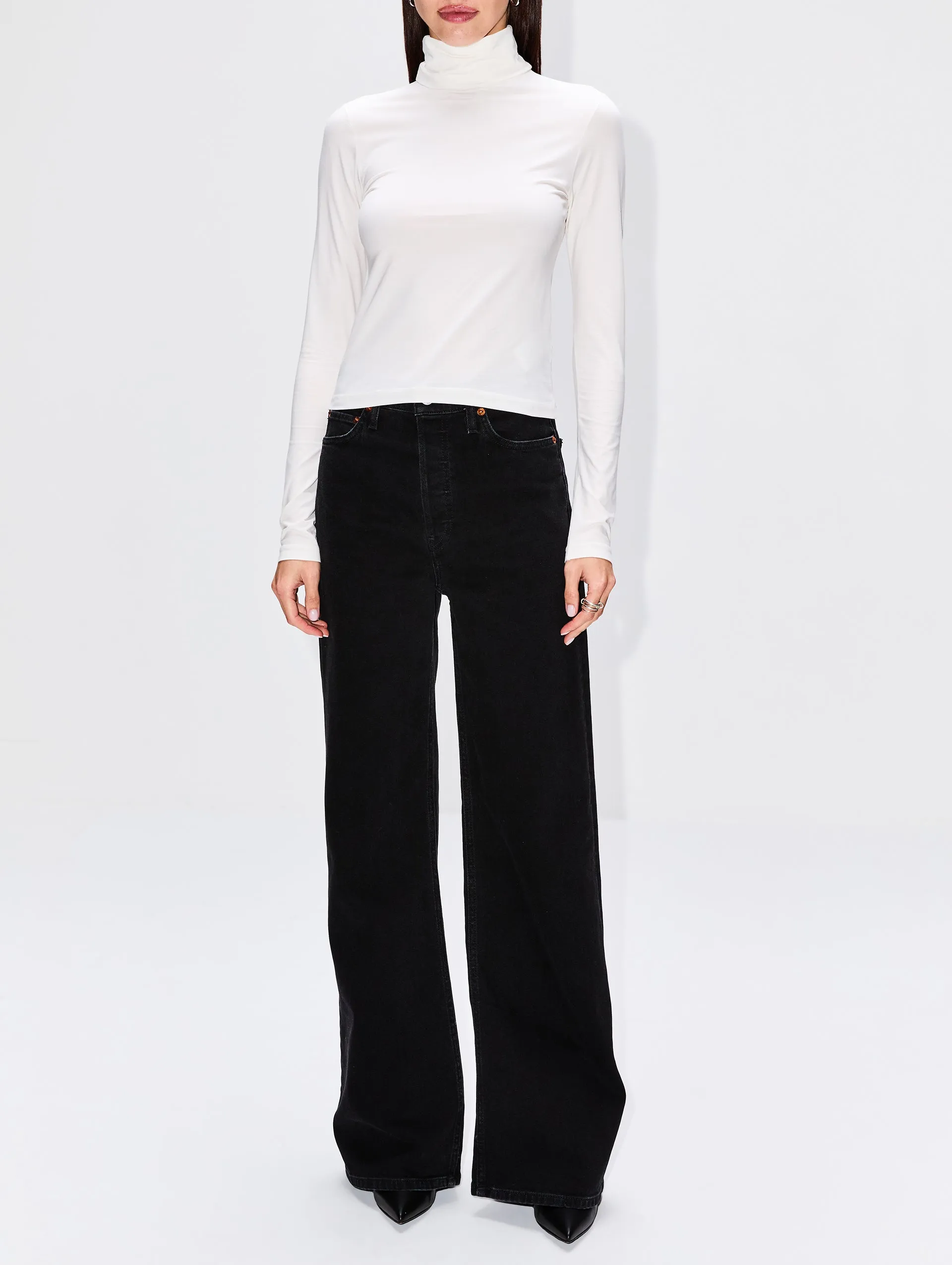 Sheer Turtleneck Top