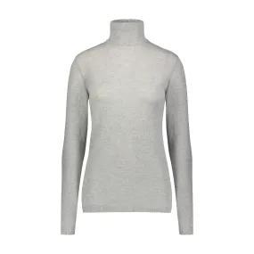 SLOUCHY TURTLE HEATHER GREY RIB KNIT