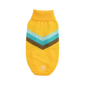 Stylish Alpine Dog Sweater - Yellow Turtleneck Pet Apparel