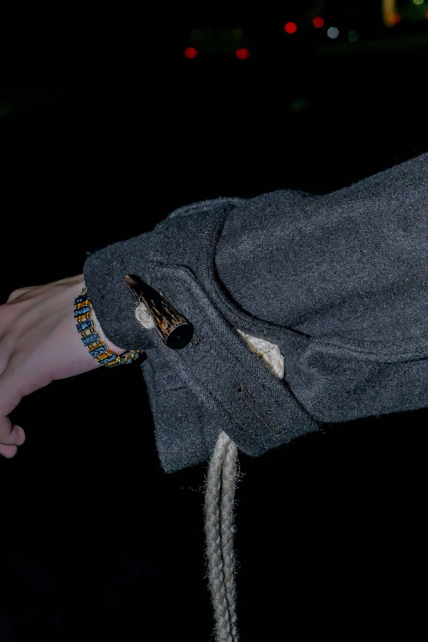 SUGARHILL  CORDED DUFFLE COAT(CHARCOAL BLACK)