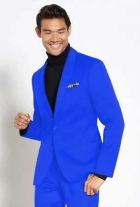Suit And Turtleneck Combo - Turtleneck Prom Outfits - Prom Turtleneck  blue Suit