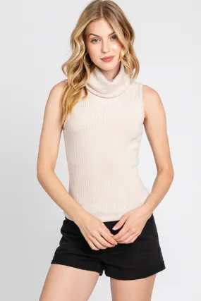 The Helena Oatmeal Turtleneck Knit Top