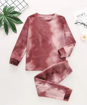 Toddler girls tie dye tee with joggers