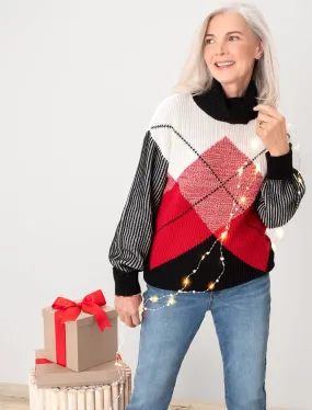 Tribal 1171O - L/S Turtleneck Sweater - Color Poppy Red